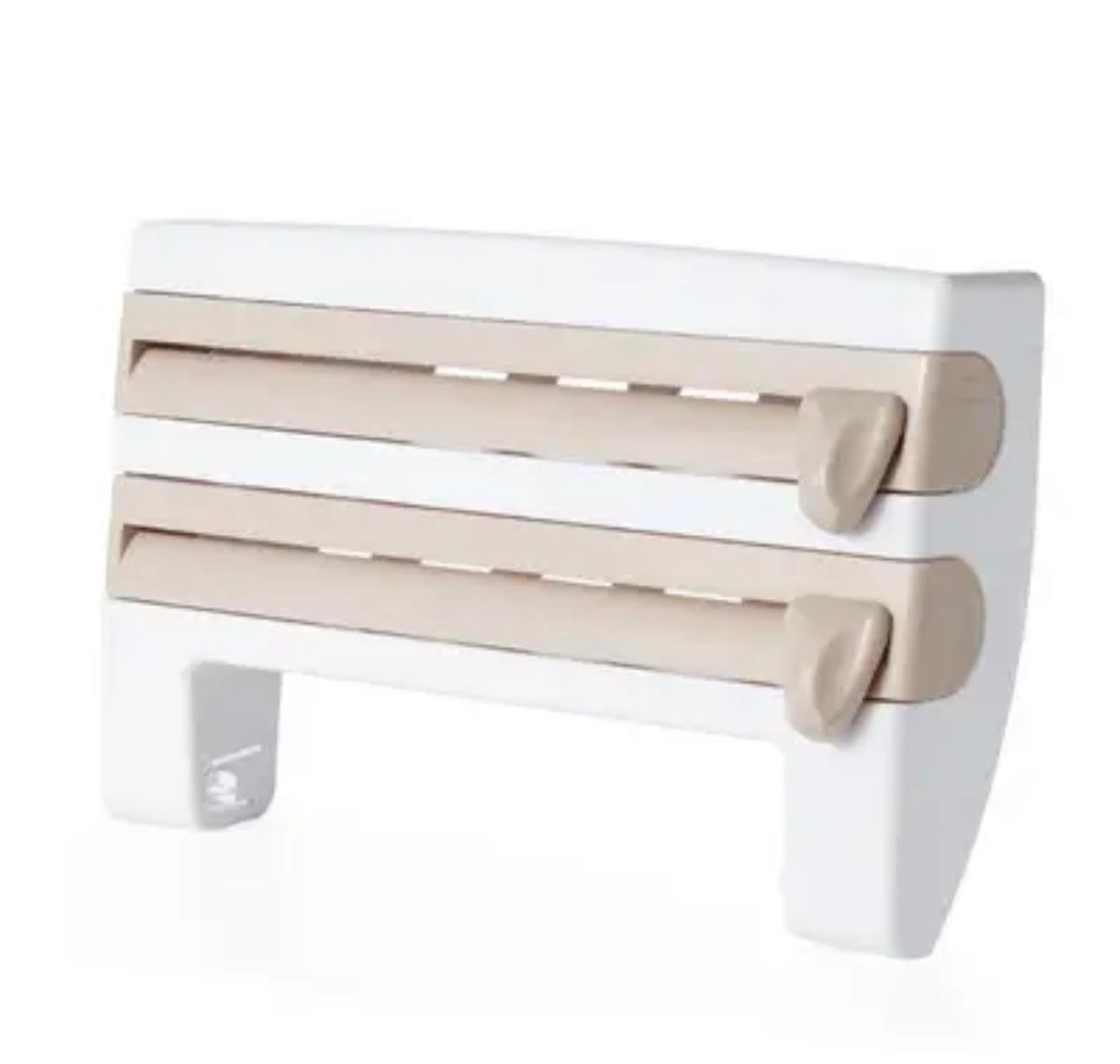 All-in-One Kitchen Wrap Organizer with Precision Cutter - Space-Saving Storage Solution