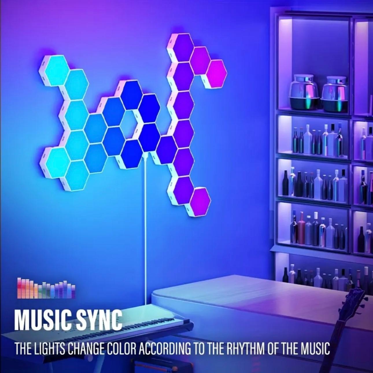 Modular Hexagon RGB LED Wall Lamp - Customizable Smart Lighting