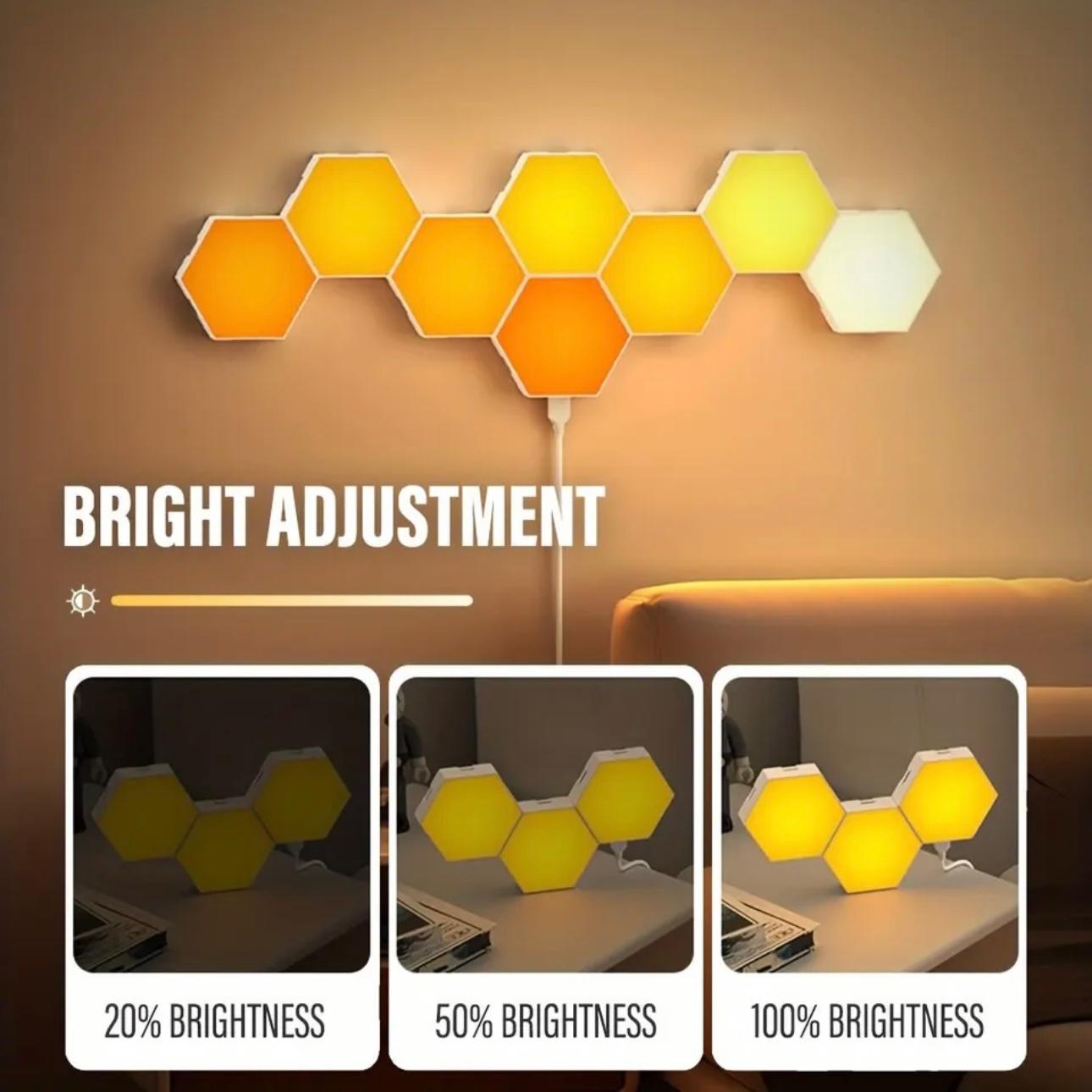 Modular Hexagon RGB LED Wall Lamp - Customizable Smart Lighting