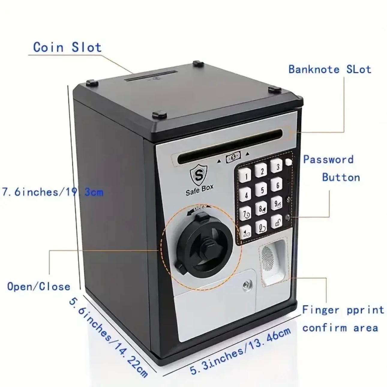 Smart Fingerprint Mini ATM Safe - Secure & Educational Money Box