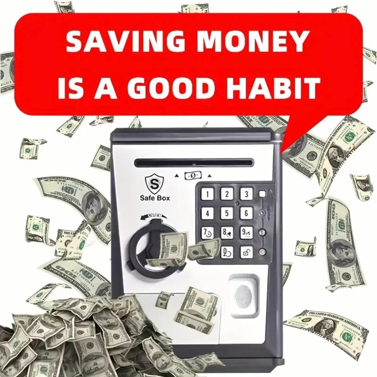 Smart Fingerprint Mini ATM Safe - Secure & Educational Money Box