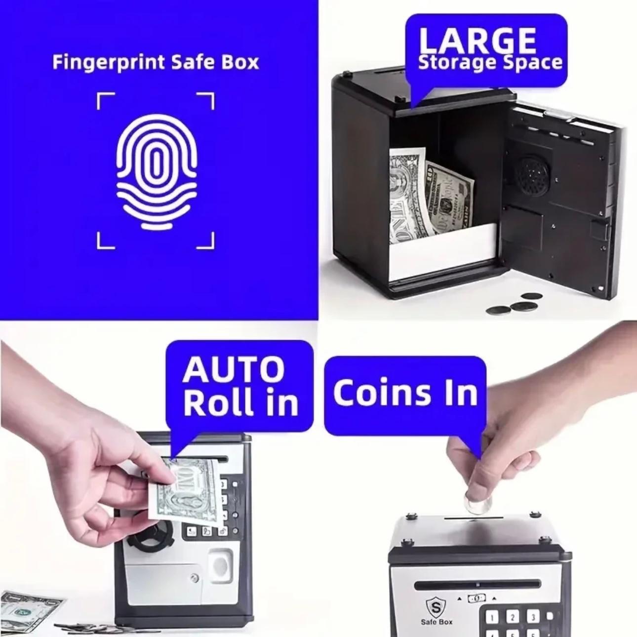 Smart Fingerprint Mini ATM Safe - Secure & Educational Money Box