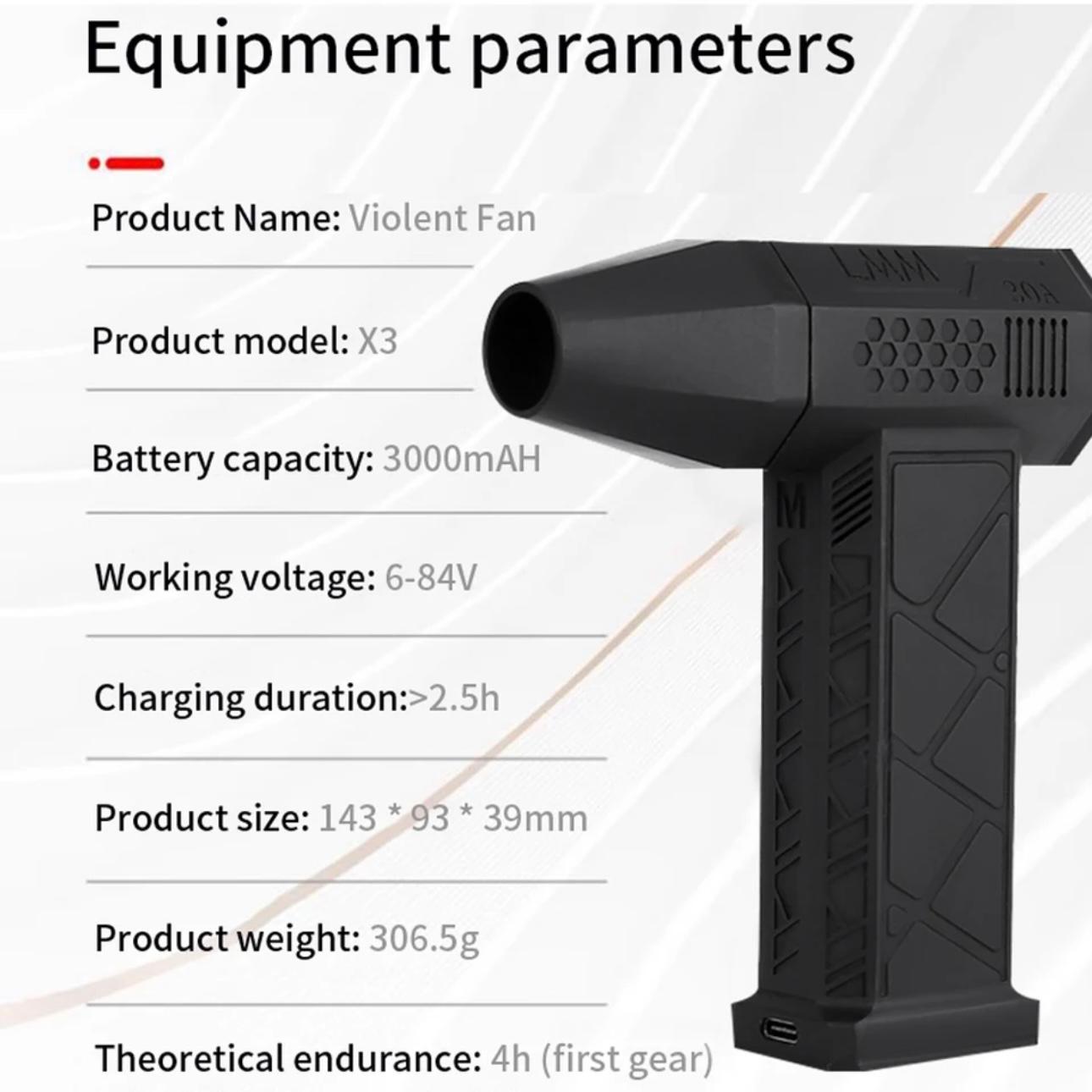 TurboMax Jet: High-Speed Handheld Brushless Motor Jet Fan