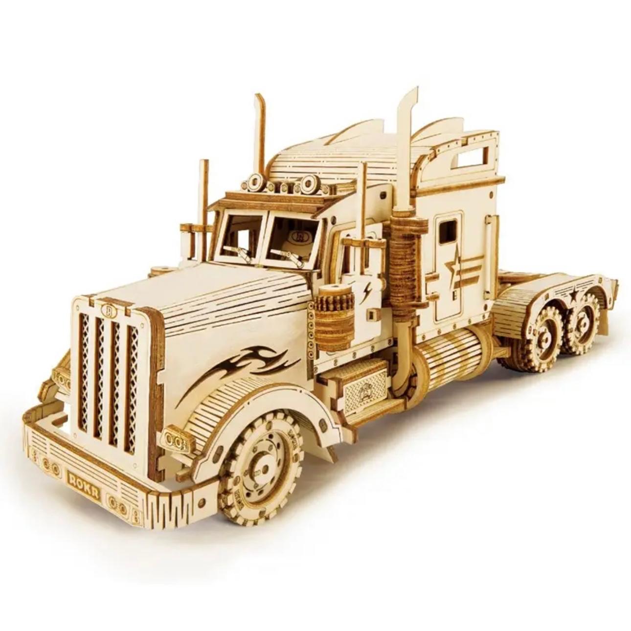 MasterBuilder 3D Wooden Puzzle Kit: Steam Train, Army Jeep & Heavy Truck