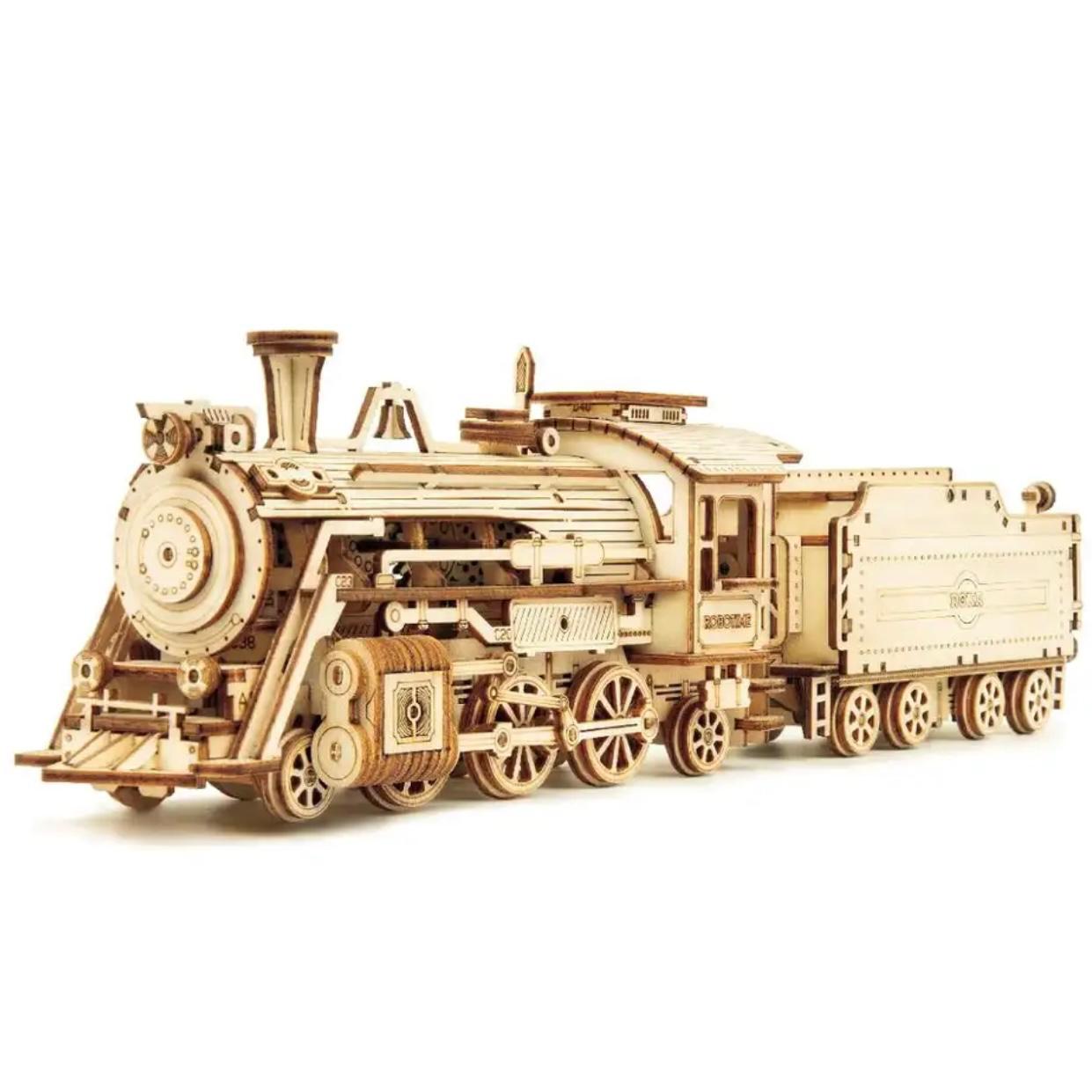 MasterBuilder 3D Wooden Puzzle Kit: Steam Train, Army Jeep & Heavy Truck