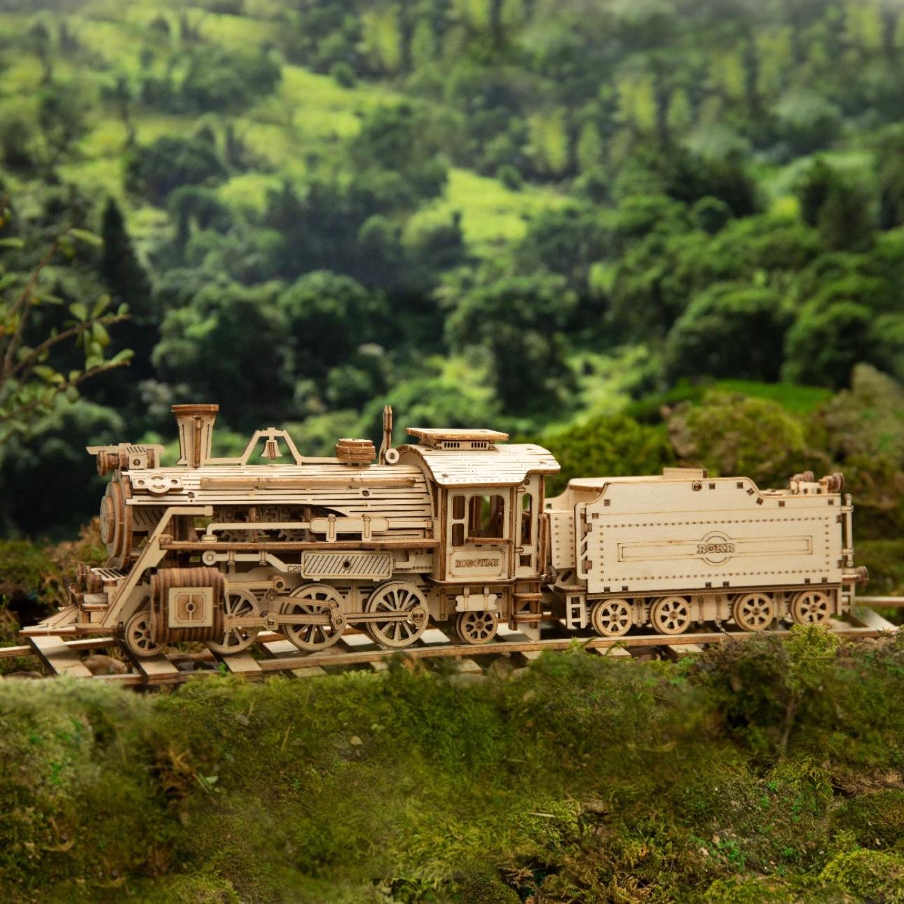 MasterBuilder 3D Wooden Puzzle Kit: Steam Train, Army Jeep & Heavy Truck