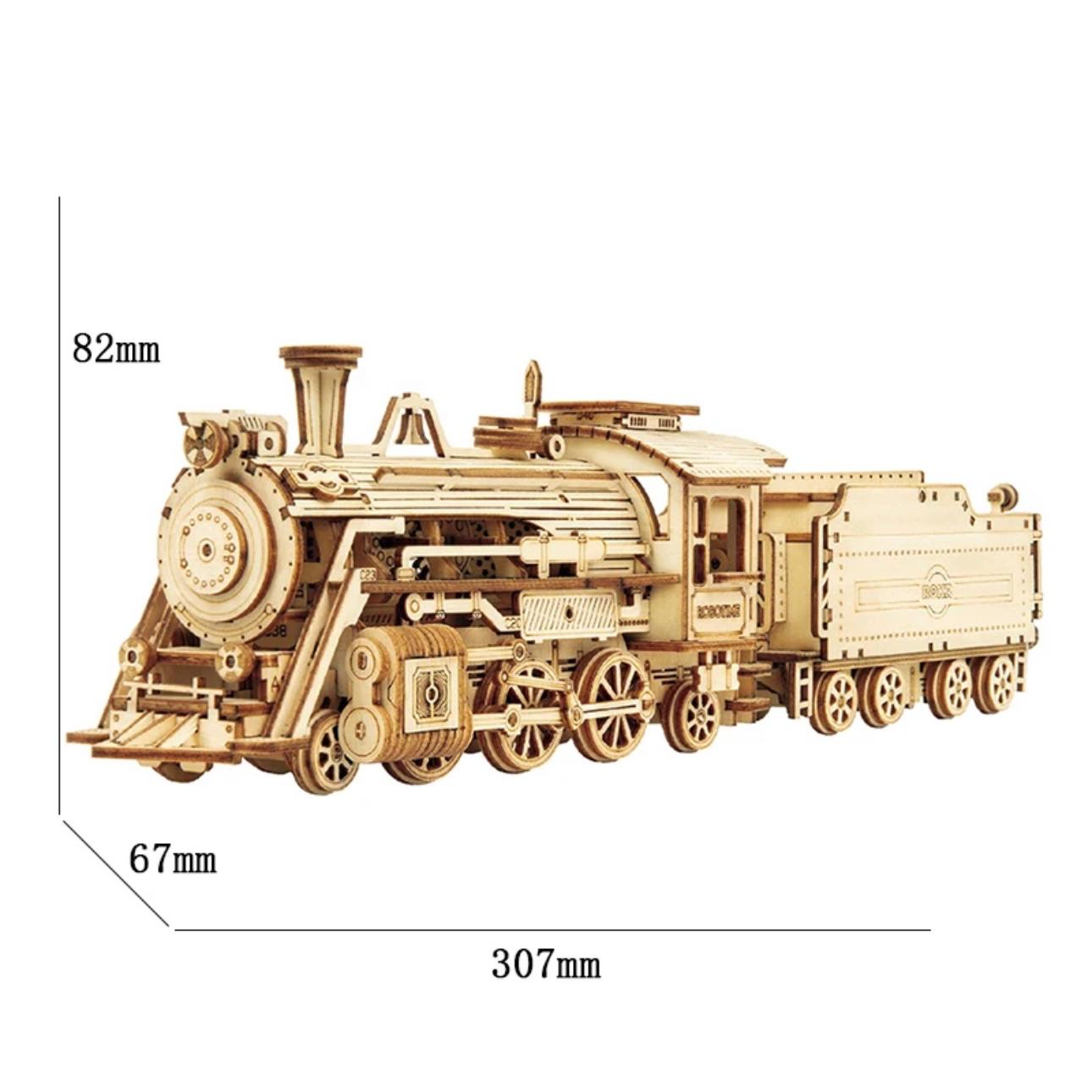 MasterBuilder 3D Wooden Puzzle Kit: Steam Train, Army Jeep & Heavy Truck