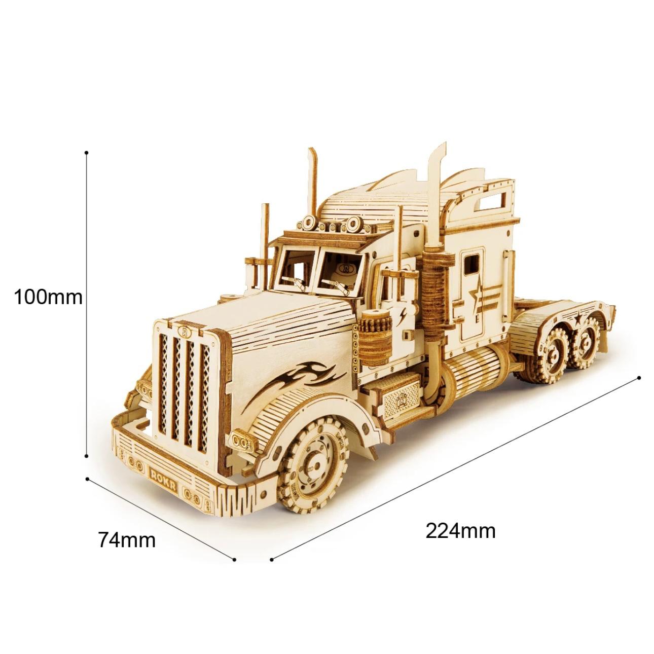 MasterBuilder 3D Wooden Puzzle Kit: Steam Train, Army Jeep & Heavy Truck