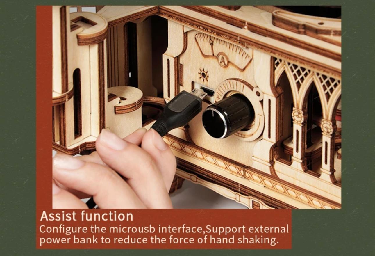 RetroCraft DIY Gramophone: Wooden Puzzle Model Kit with Hand Crank & Electric Versions