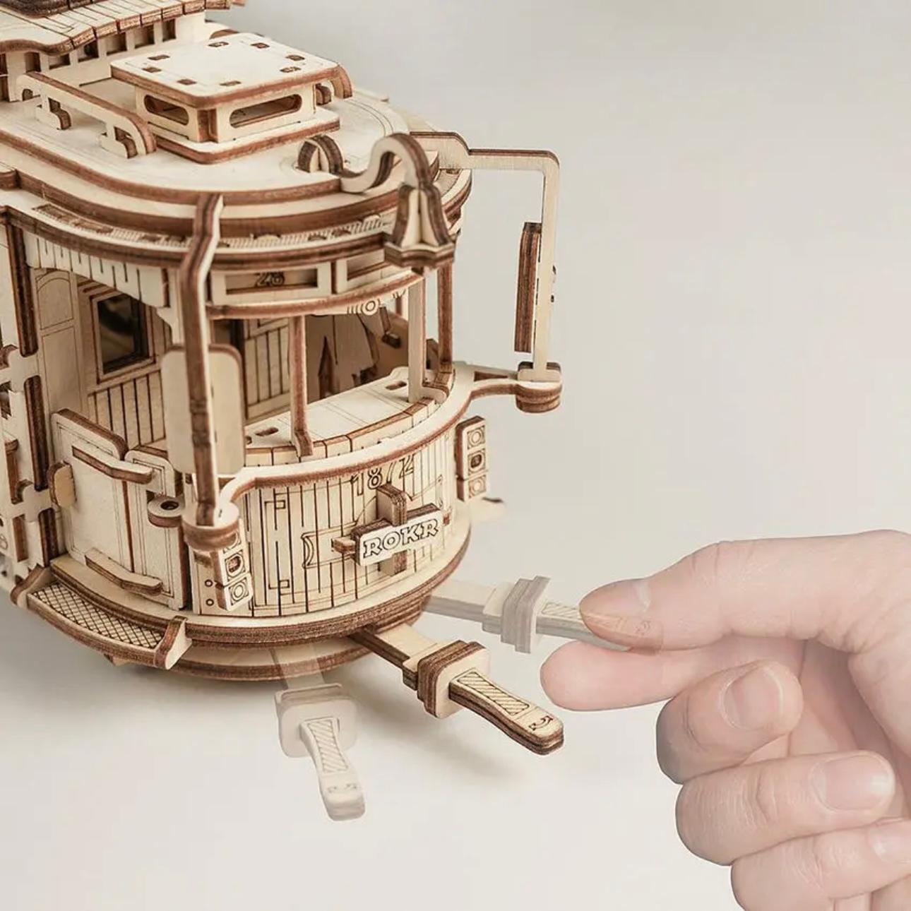 Heritage Tram Explorer: Classic Lisbon City Tram 3D Wooden Model Kit