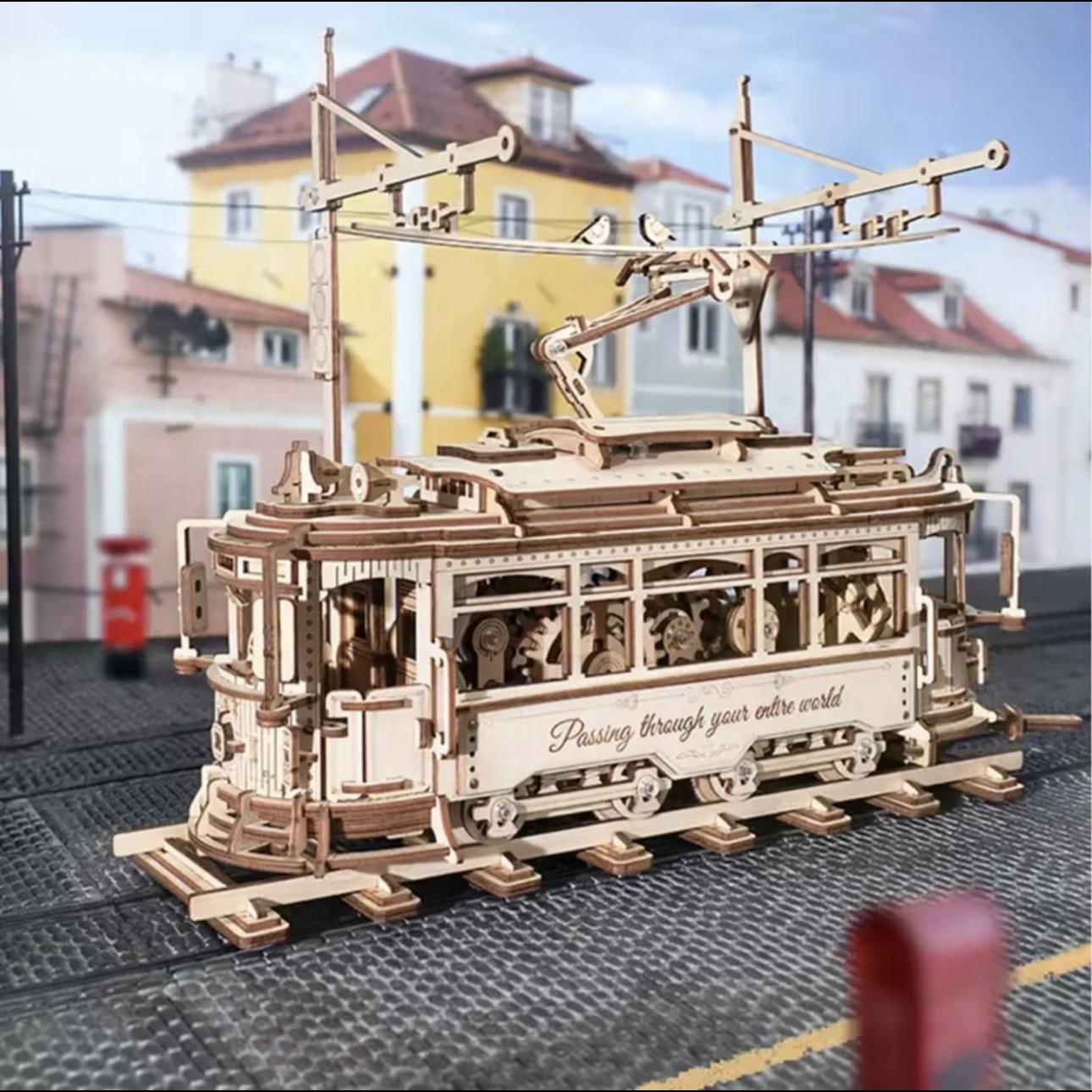 Heritage Tram Explorer: Classic Lisbon City Tram 3D Wooden Model Kit