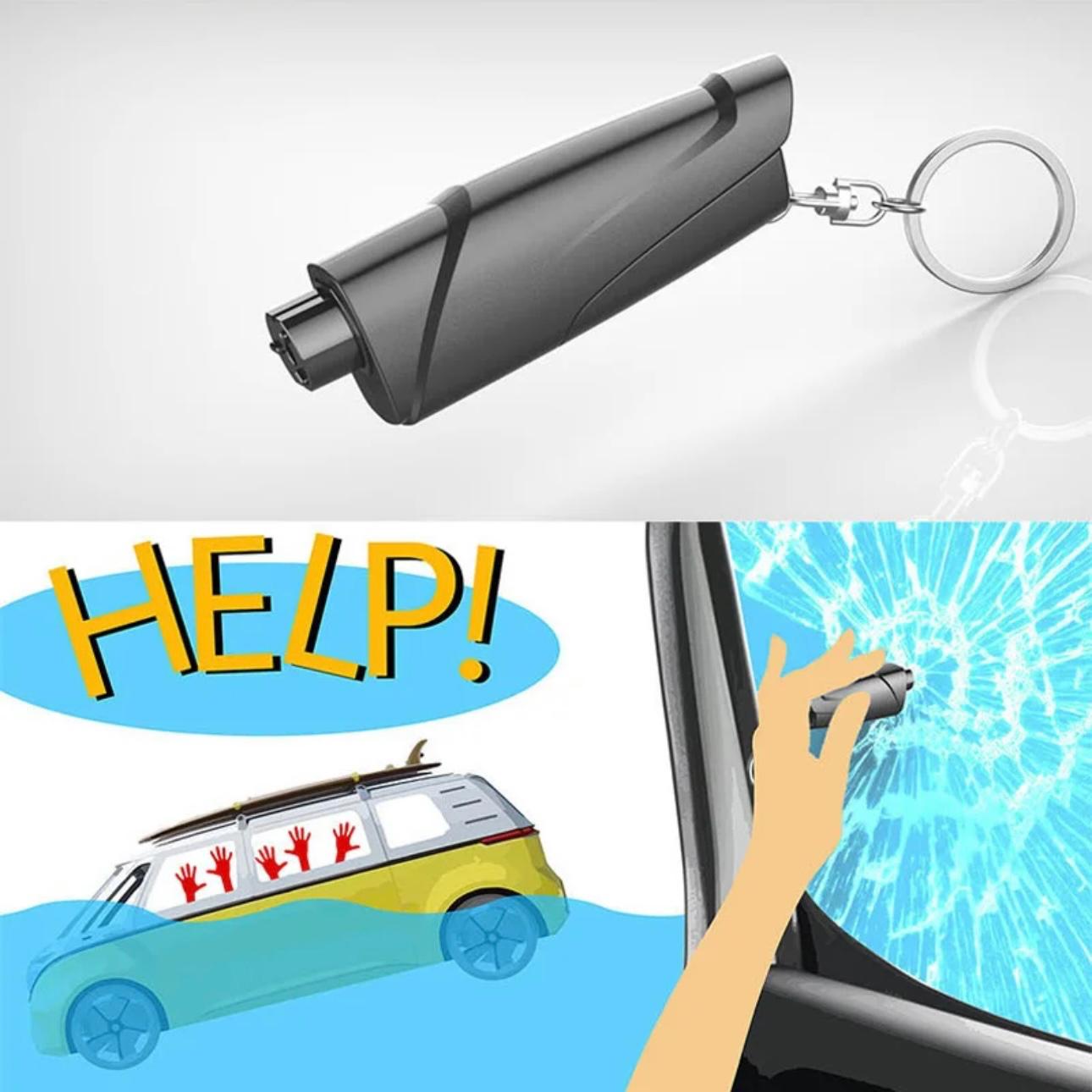 EscapeGuard: Compact Emergency Rescue Kit with Safety Hammer & Seat Belt Cutter