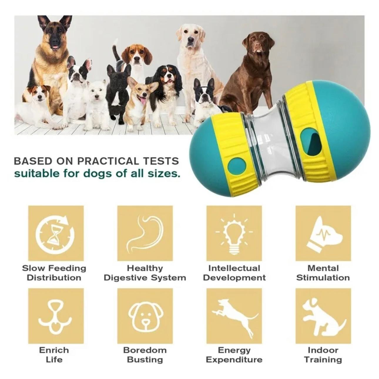 BrainyBall: Interactive Tumbler Food Dispensing Dog Toy