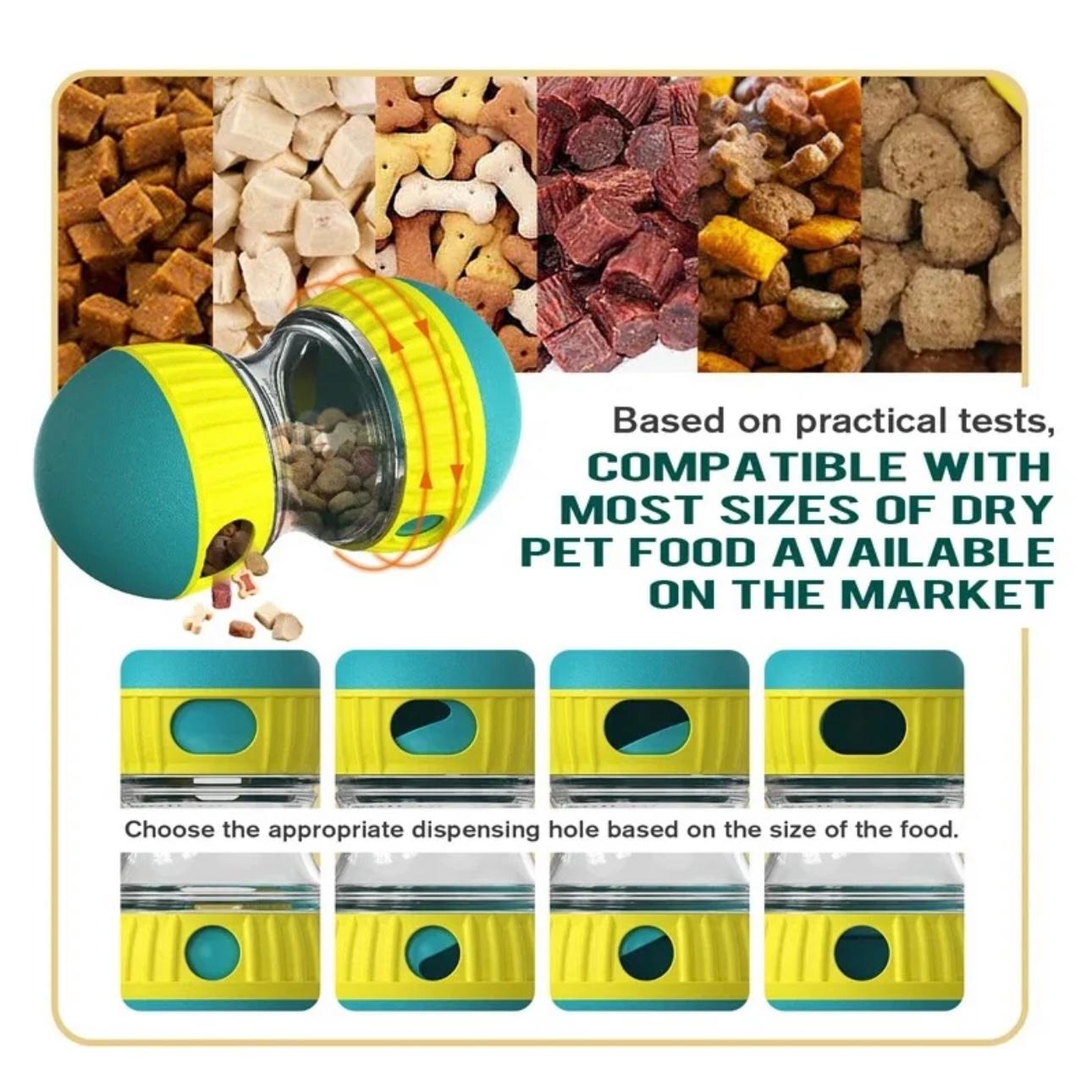 BrainyBall: Interactive Tumbler Food Dispensing Dog Toy