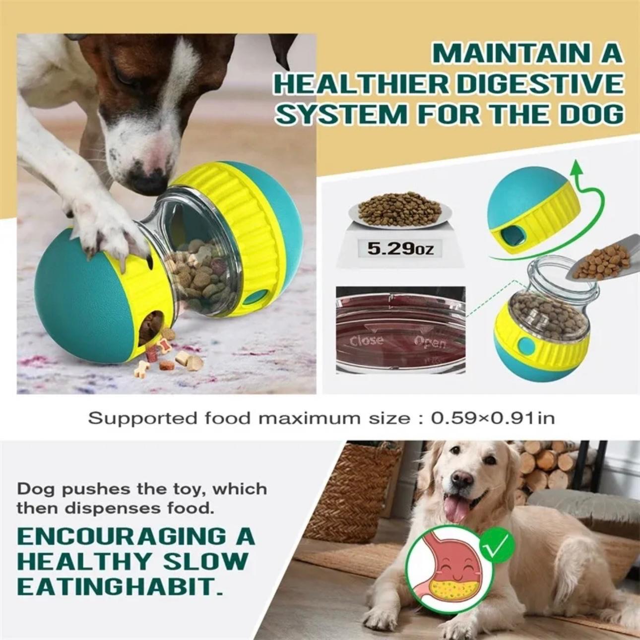 BrainyBall: Interactive Tumbler Food Dispensing Dog Toy