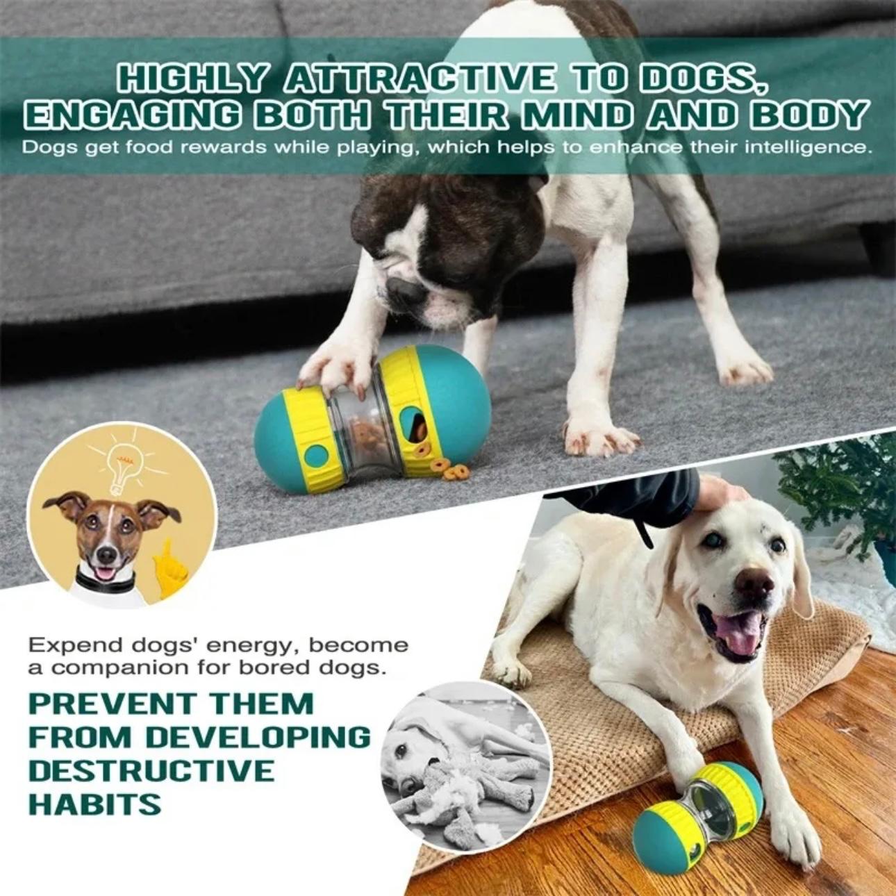 BrainyBall: Interactive Tumbler Food Dispensing Dog Toy
