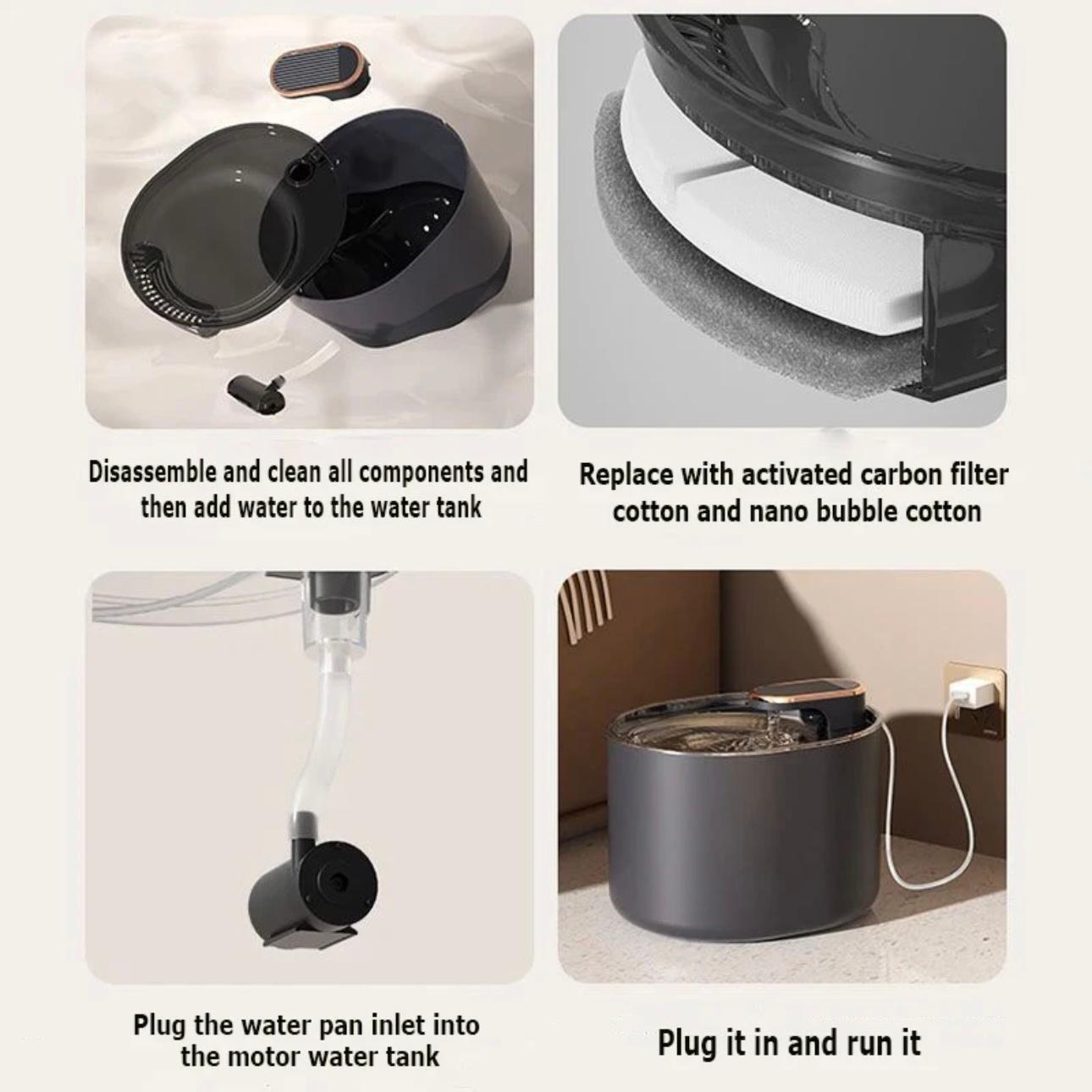 3L LED-Lit Ultra-Silent Pet Water Fountain with USB Connectivity