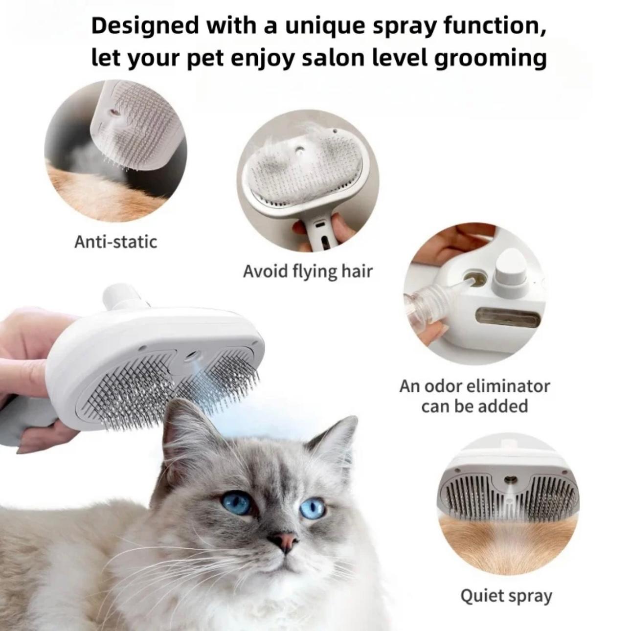 HydroMist Pet Grooming Comb - Static-Free Styling for Long-Haired Pets