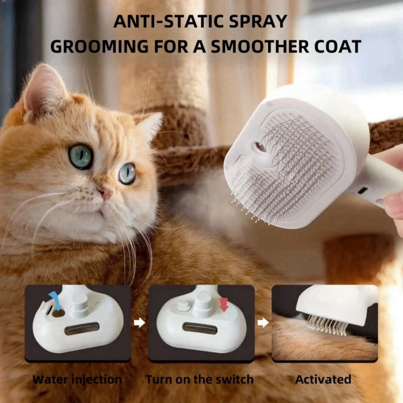 HydroMist Pet Grooming Comb - Static-Free Styling for Long-Haired Pets