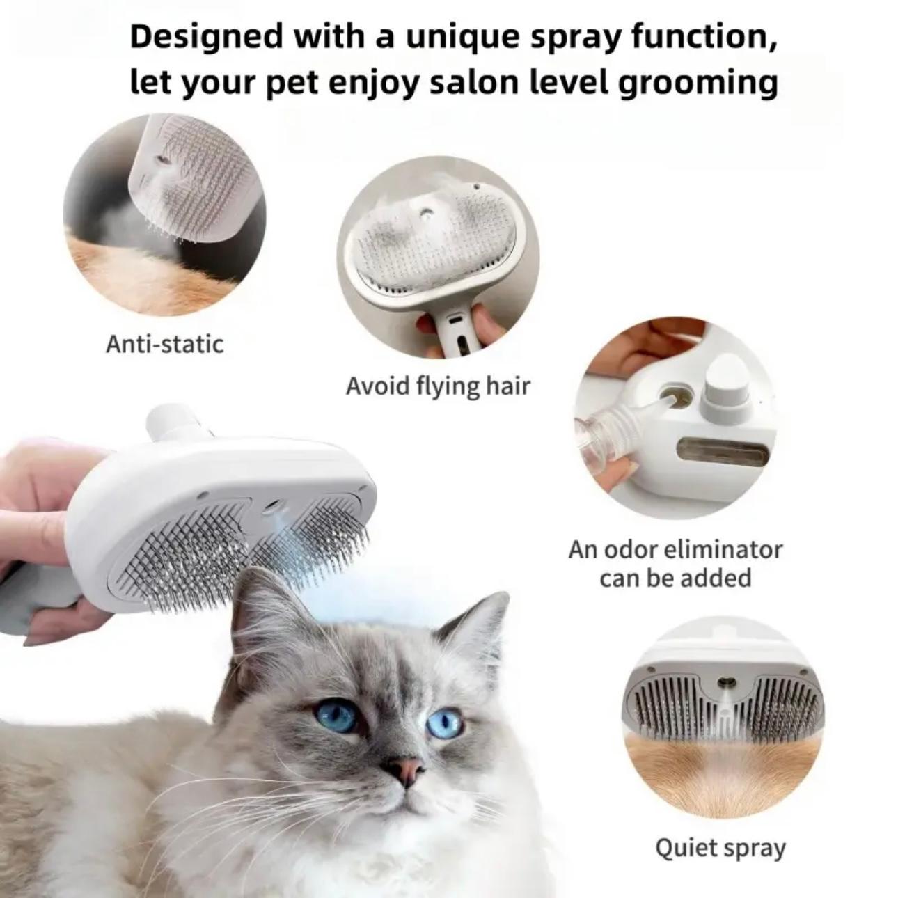 HydroMist Pet Grooming Comb - Static-Free Styling for Long-Haired Pets