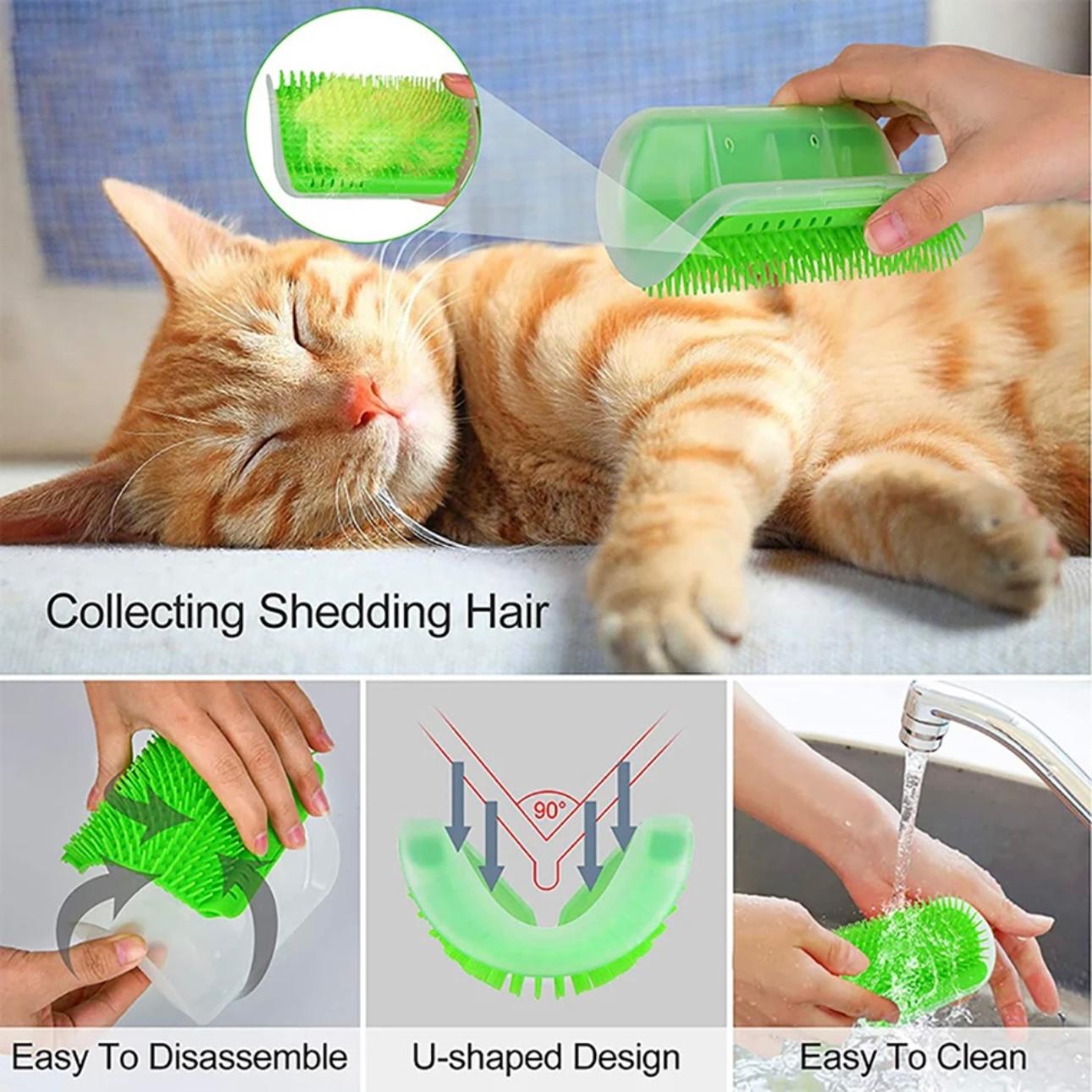 3-in-1 Cat Scratcher Massager - Ultimate Grooming & Comfort Tool