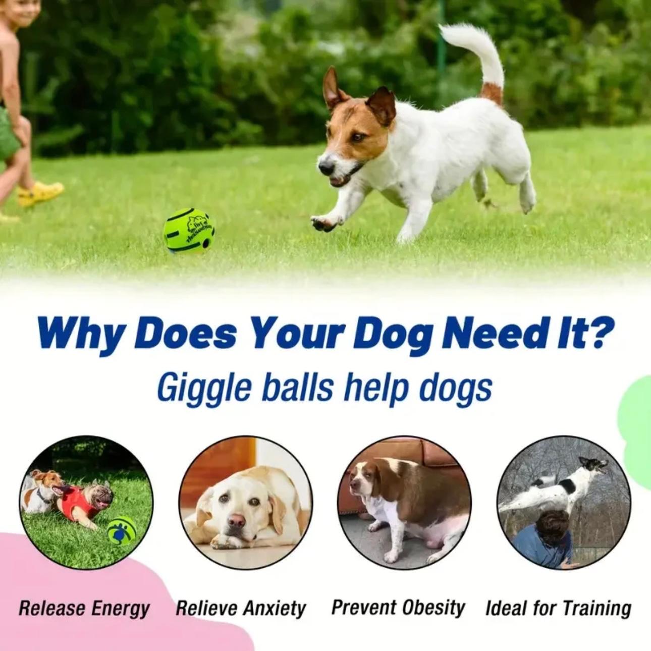 Giggle Fun Dog Toy Ball - Interactive, Battery-Free Chew Toy with Sounds