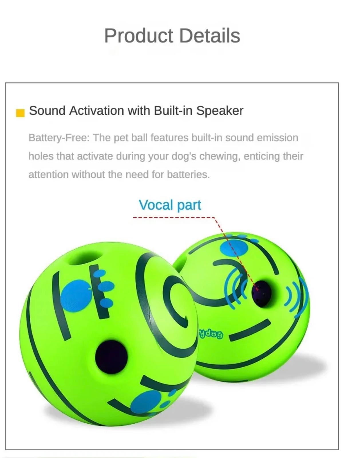 Giggle Fun Dog Toy Ball - Interactive, Battery-Free Chew Toy with Sounds
