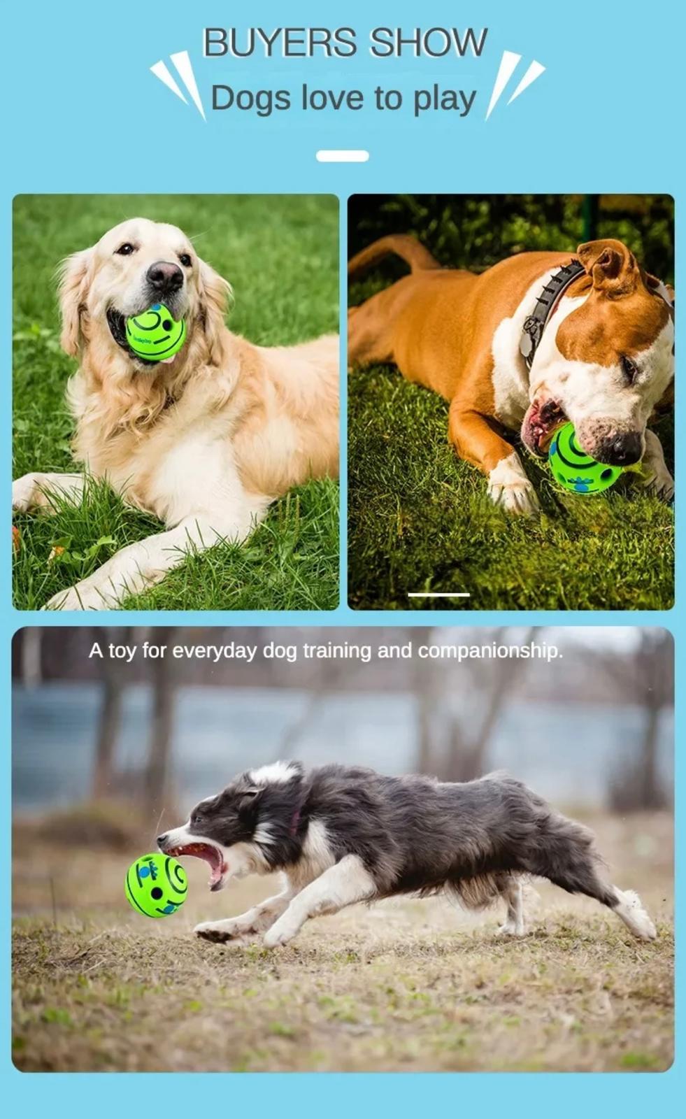 Giggle Fun Dog Toy Ball - Interactive, Battery-Free Chew Toy with Sounds