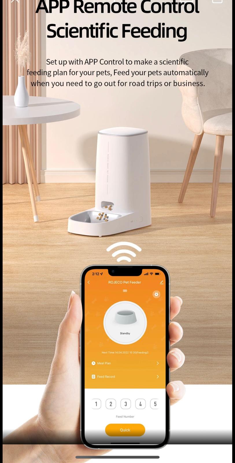SmartFeed Pro 4L: WiFi-Enabled Pet Feeder for Cats & Dogs