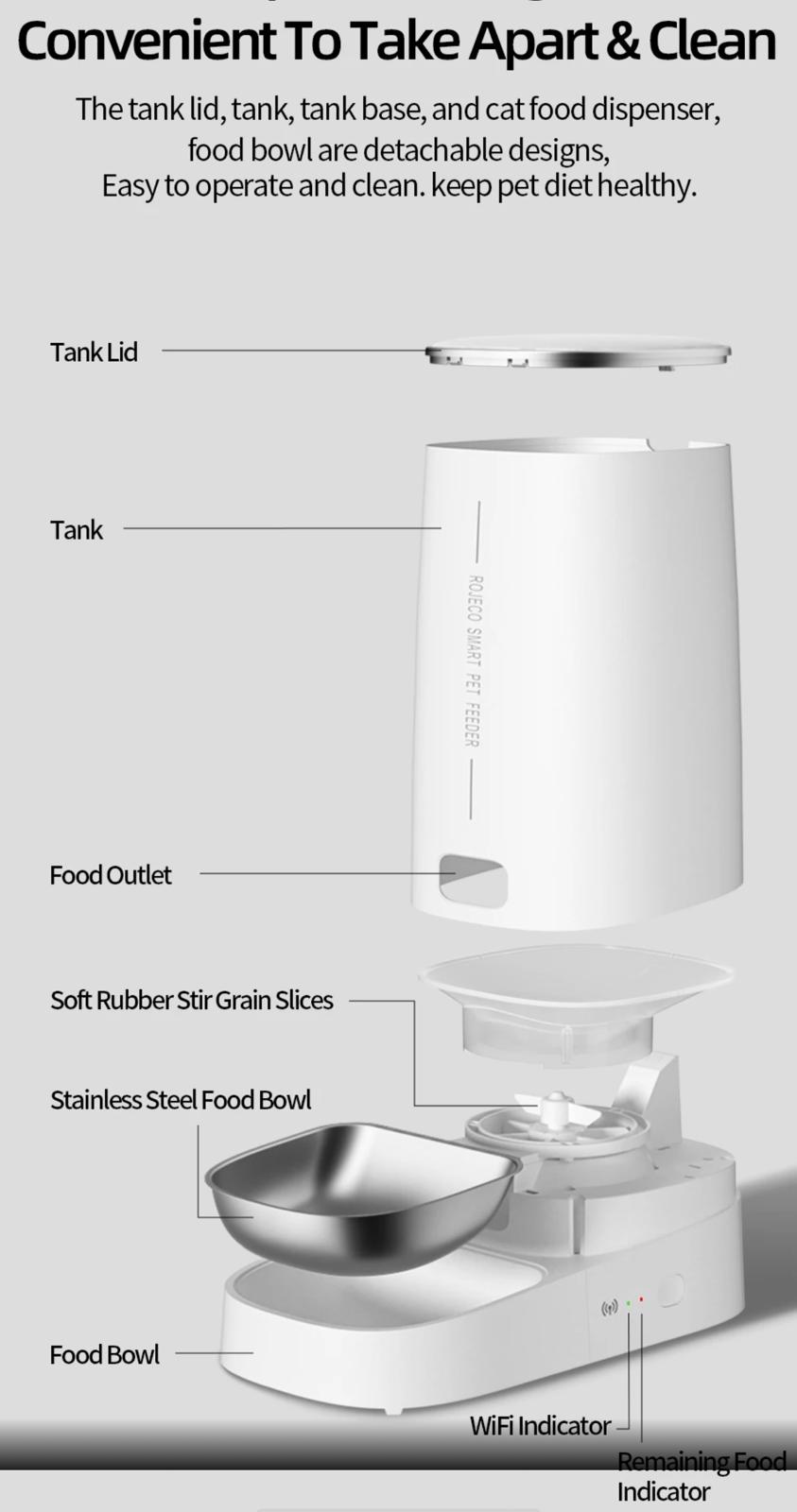 SmartFeed Pro 4L: WiFi-Enabled Pet Feeder for Cats & Dogs