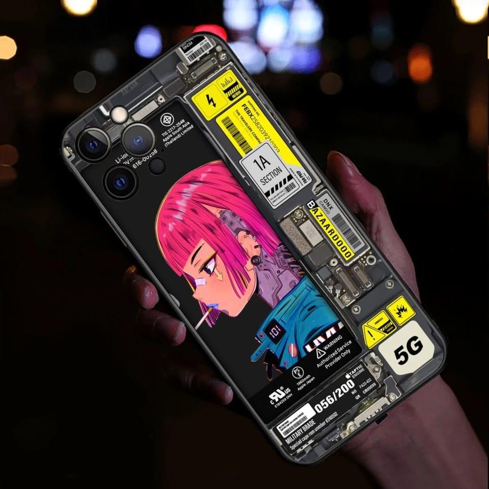 Songbird LED Phone Case - Neon Cyberpunk Art
