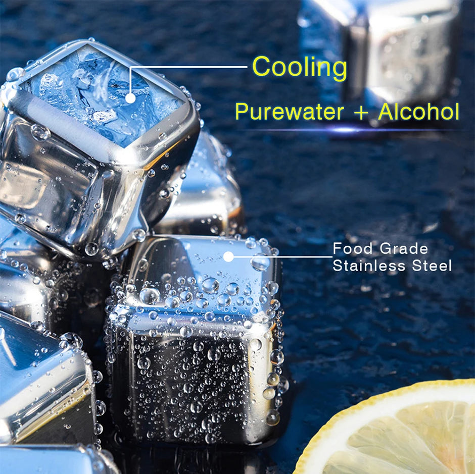 EverCool Stainless Steel Ice Cubes: Non-Diluting Beverage Chillers