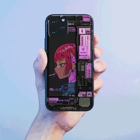 Songbird LED Phone Case - Neon Cyberpunk Art