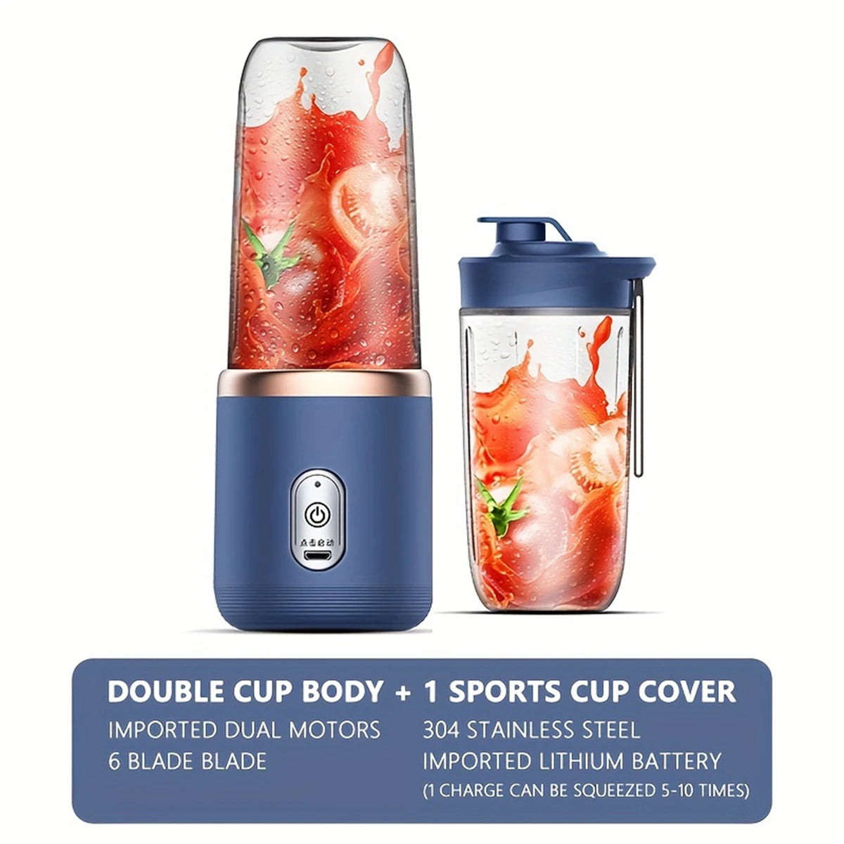 Blend & Go Portable Juicer - Stylish, Efficient On-the-Go Smoothie Maker